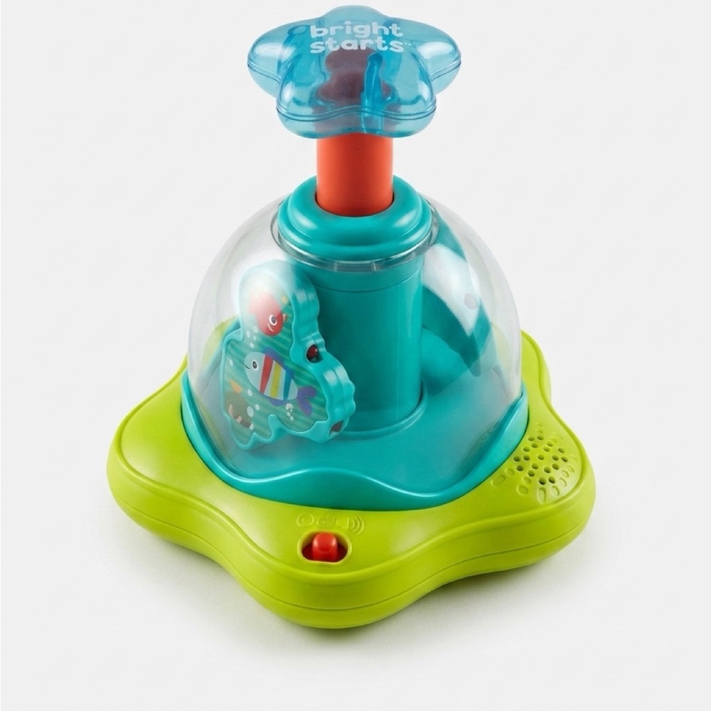 Bright Starts press & glow spinner,sensory development.